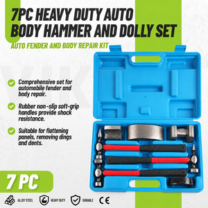 Set di 7 Martelli e Tasselli per <span class=keywords><strong>Carrozzeria</strong></span> Auto in Acciaio al Carbonio, Kit di Riparazione per Ammaccature e Pannelli per <span class=keywords><strong>Carrozzeria</strong></span> Automobilistica - Product Image 2