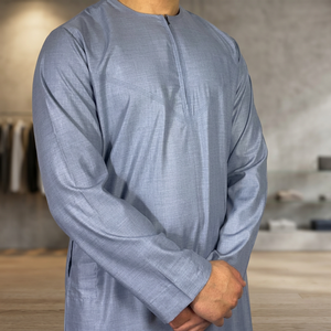 Traditionelle Islamische Herren-Thobe mit Handstickerei im Marokkanischen Stil, Langarm, Knitterfrei, Polyester, Digital Bedruckt, Individuell Anpassbar - Product Image 3