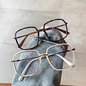 Nouvelles lunettes anti-lumière bleue TR90, style coréen, monture carrée large, rétro, sans correction, pour femmes, monture complète, verres en PC - Product Image 4