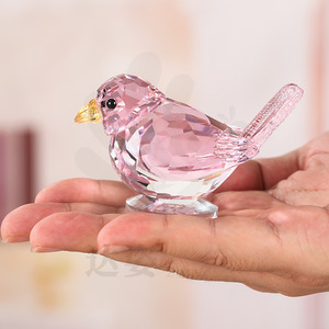 Ornement d'oiseau en cristal rose, verre taillé, décoration d'intérieur, collection de cadeaux, figurine décorative - Product Image 4