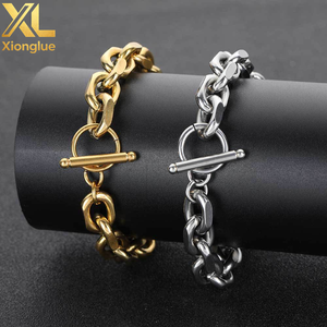 Punk Toggle Clasp Thick Cable Chain <b>Bracelet</b> Heavy Stainless Steel Rolo Cable Chain <b>Bracelet</b> for Men Women - Product Image 3