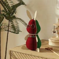 Spazepaper Lapin de Noël Mignon, Décoration de Table, Décorations Animaux pour le Bureau, Joli Cadeau de Noël