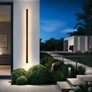 Outdoor Wall <strong>Light</strong> for House Modern Black LED Wall <strong>Sconce</strong> 3000K Warm <strong>Light</strong> Linear Wall Mount Lighting for Doorway Garden Garage - Product Image 3