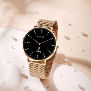 T8 Pro AMOLED Stainless Steel Smart Watch for Women 2024 IP68 Waterproof 1.32inch Screen 4-Day Battery Life Android IOS