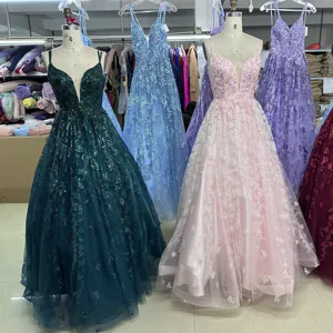 Tinta unita Sparkle Women Party Evening Glam 2023 Prom Dress