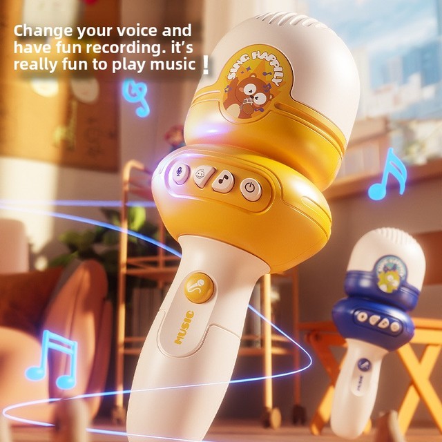 Kids Plastic Simulation Voice Changing Microphone Recorder Funny Voice Changer Singing Music Horn Educational Toy