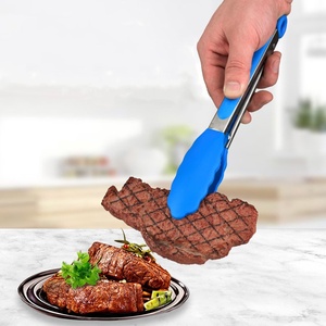 Pince de cuisine en silicone pour barbecue, salade, pain, antiadhésive, en acier inoxydable, vente en gros - Product Image 1
