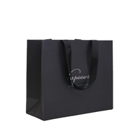 Emballage de vente au détail pour magasin de vêtements noirs de luxe personnalisé sac de transport sac à provisions en papier de boutique pour vêtements avec logo imprimé