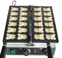 Gaufrier électrique détachable en forme d'ours, idéal pour les pâtisseries et les snack-bars