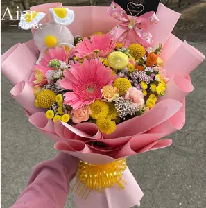 Aierflorist Hotselling Solid Non-transparent Color Waxxy Paper Floral Flower Bouquet Wrapping Paper For Flowers