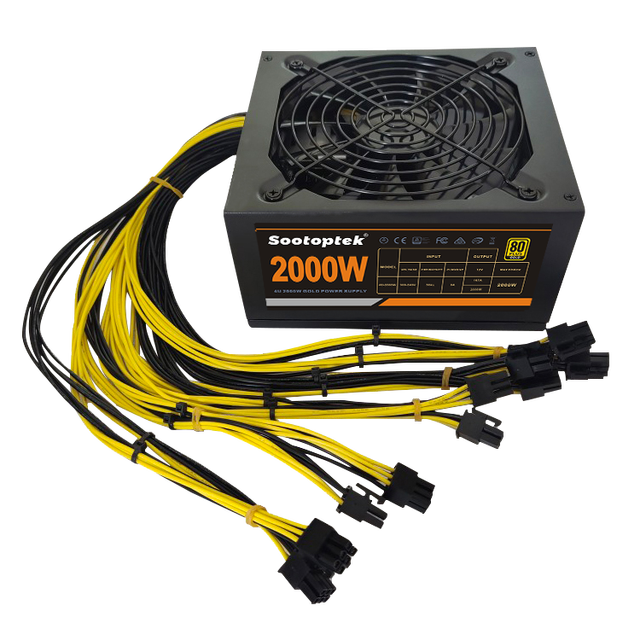 In Stock 80 Plus Gold ATX Computer Power Supply 2000w 230V Support GPU PCI-6PIN*10 for Professional Server
