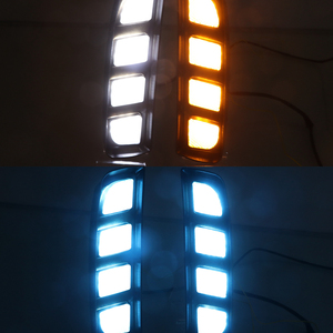 Luci Diurne a <span class=keywords><strong>LED</strong></span> per Honda <span class=keywords><strong>Civic</strong></span> Type R 2018 2019 con Indicatore di Direzione Giallo, Impermeabili in ABS - Product Image 2