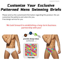 Vente en gros de caleçons de bain sexy pour hommes avec logo personnalisé, imprimés de dessins animés amusants, maillots de bain pour adultes, vêtements de plage
