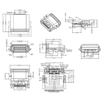 Connecteur USB Type C 24 broches haute fiabilité pour l'architecture de transmission de signal intégrée et l'intégration de circuits imprimés