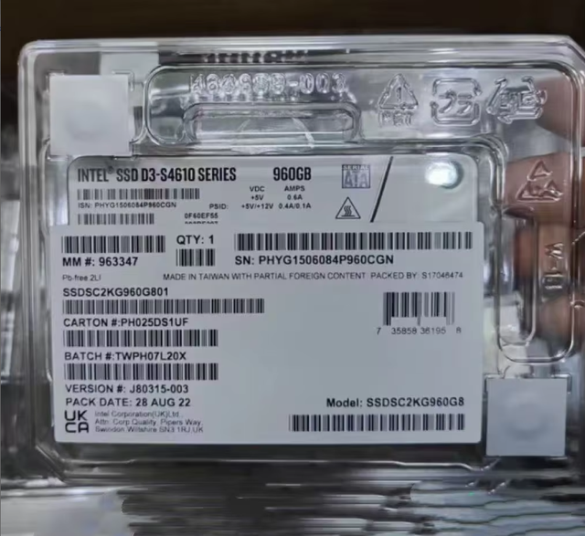 Intel S4610 960G/1.92TB/3.84TB  Enterprise Solid State Drive SSD 2.5in SATA Computer Server Solid State Drive HDD