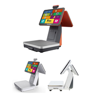 Nuevo Sistema POS Todo en Uno con Pantalla Táctil LED de 15.6 Pulgadas, Pantalla Dual, Báscula con Calculadora de Peso con IA y Funciones de Pesaje con Windows