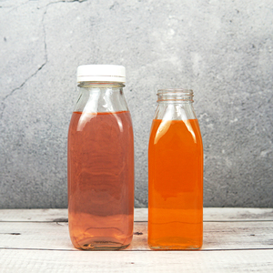 <span class=keywords><strong>Newray</strong></span> réutilisable bon stock bouteilles en verre carrées françaises transparentes de haute qualité avec couvercle en plastique fournir personnalisation - Product Image 5