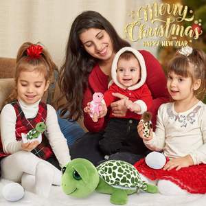 莫里斯莫斯妈妈海龟与3只小海龟2毛绒蛋大眼龟枕头儿童幼儿毛绒动物玩具 - Product Image 2