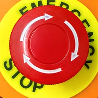 Boîtier de bouton-poussoir d'arrêt d'urgence LAY37, 22 mm, 1 trou, tête champignon à réinitialisation par torsion, station de contrôle jaune, 10A 1NC 1NO