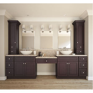China Factory Can Customize Wall Mounted <strong>Double</strong> Basin <strong>Bathroom</strong> Cabinet Vanity Set with <strong>Sink</strong> Mirror