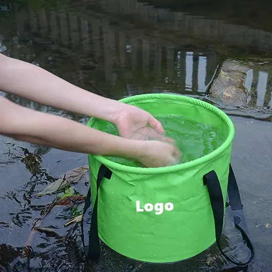 Seau pliable Portable de stockage d'eau, baignoire de pieds pliante, bassin de lavage pour la randonnée, la pêche et le surf, 1 pièce