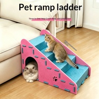 Escalier pour animaux de compagnie en feutre à 4 marches détachable, échelle d'escalade pour chat et chien, lit, canapé, nid, griffoir respirant avec grotte cachette