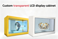 Vitrine LCD transparente commerciale d'intérieur, écran publicitaire interactif LCD de 21,5 pouces, écran tactile capacitif, SDK graphique, éducation