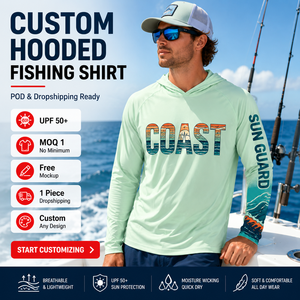 Sudadera de Pesca Personalizada con Protección Solar UPF 50+ para Hombre, de Secado Rápido, Manga Larga, con Capucha, Protección <span class=keywords><strong>UV</strong></span> - Product Image 1