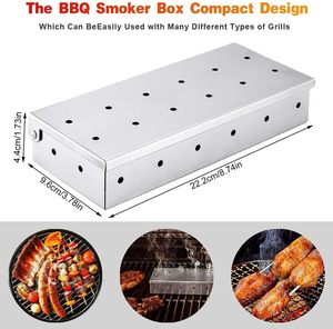 Caja Ahumadora de Acero Inoxidable Premium y Duradera para Asar a la Parrilla al Aire Libre con Virutas de Madera - Product Image 4