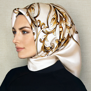 Écharpe de créateur à prix avantageux, écharpe carrée de haute qualité, écharpe musulmane hijab en <span class=keywords><strong>soie</strong></span>, R264 - Product Image 5