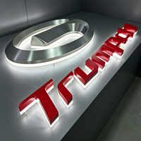 Enseigne lumineuse LED néon en métal 3D personnalisée pour logo de voiture, intérieur/extérieur, avec nom de marque, alimentée à l'énergie solaire pour entreprises