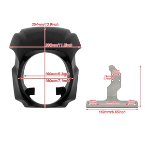 Xe máy Đèn pha fairing Bìa kính chắn gió phía trước màu đen sống động cho <span class=keywords><strong>Harley</strong></span> Softail Breakout 2018-2023 - Product Image 5