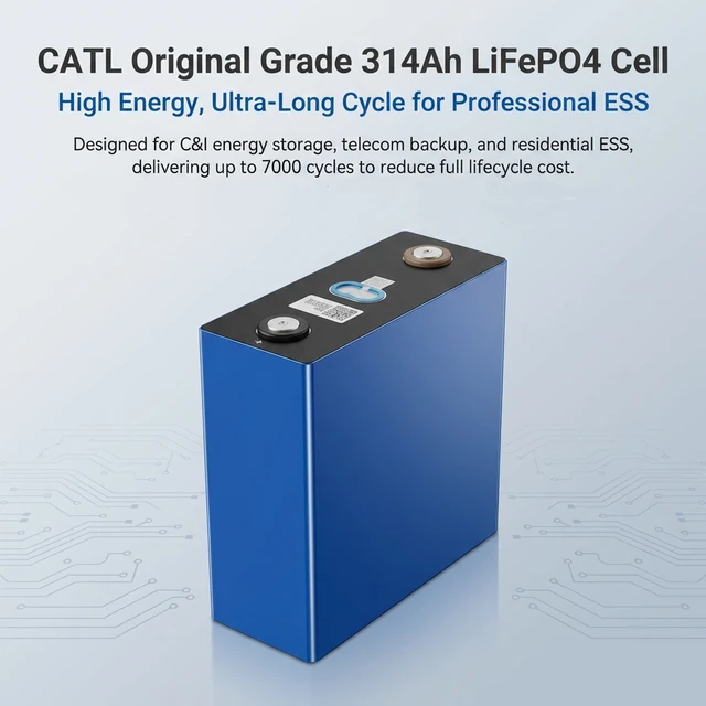 Wholesale CATL 314Ah LiFePO4 Cell 3.2V 314Ah LFP Battery High Capacity Prismatic Cell for Solar Panel Inverter System