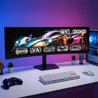 Monitor Gaming de Alto Rendimiento de 49 Pulgadas, 32:9, DQHD, 144Hz, 1ms, Curvo, 5120x1440, IPS, Brillo de 300cd/m, para Escritorio
