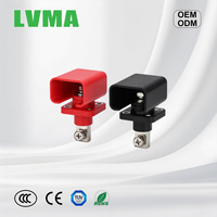 Conector de batería de litio de alta corriente 200A macho-hembra, montado en panel, a través de pared, para almacenamiento de energía, con contacto de latón y carcasa aislante.