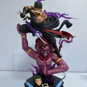 Figurines d'anime de 50 cm, Roronoa Zoro, action, trois <span class=keywords><strong>mille</strong></span> mondes, modèle en PVC à double tête, collection de jouets, Hua Rui - Product Image 5