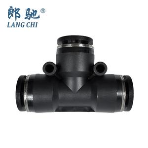 速い空気管コネクタOEMカスタムプラスチック空気圧ティーフィッティング - Product Image 1