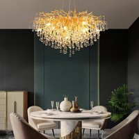 Lustre LED en verre moderne européen, hauteur réglable, structure en fer, blanc chaud, salon, salle à manger, chambre à coucher, garantie de 2 ans