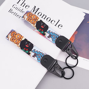 Porte-clés court personnalisé avec logo tissé et brodé, cordon de poignet avec mousqueton, porte-clés personnalisés - Product Image 2