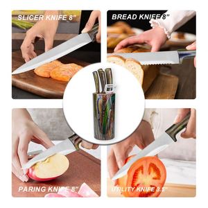 Juego de Cuchillos de Cocina Modernos Antiadherentes para Cortar Carne, Cuchillos de Acero Inoxidable Duraderos para Sashimi, Filetes y Chef, para Hogar y Hotel - Product Image 5