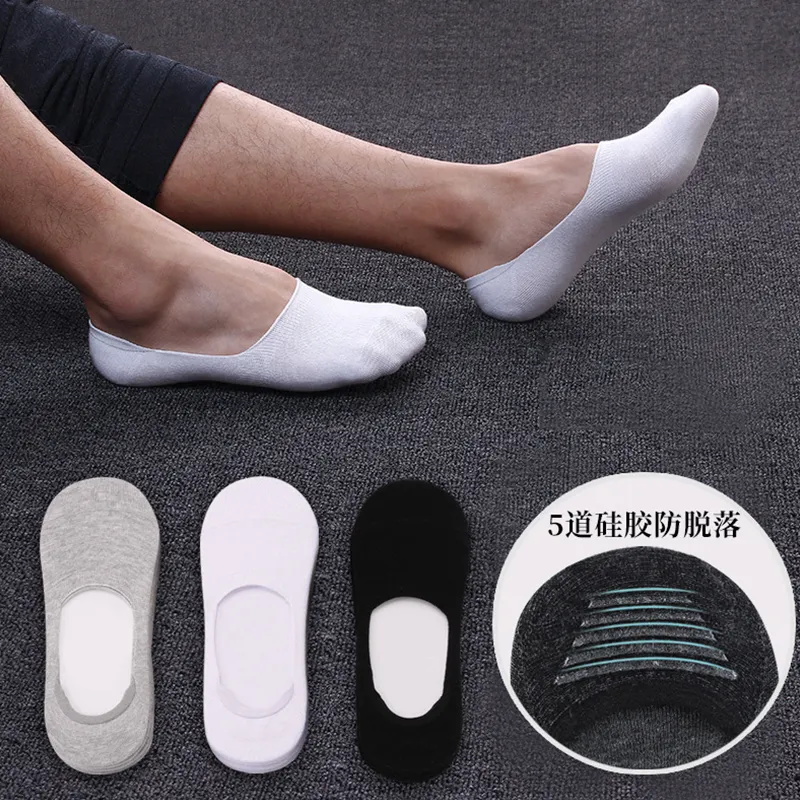 Cheap Summer Thin Anti-slip Boat Invisible Men No Show Socks Cotton