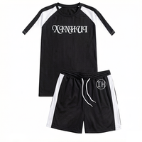 OEM kustom musim panas pria kasual Jogging Tracksuit cetak dua potong Set pendek 2 buah Set pendek untuk pria