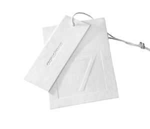 Op Maat Gemaakte Kleding Tag 700G Art Katoen Papier Eenvoudige Persoonlijkheid Universele Hang <span class=keywords><strong>Tags</strong></span> Reliëf Afdrukken Labels Met <span class=keywords><strong>String</strong></span> - Product Image 5