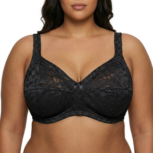 <span class=keywords><strong>Reggiseno</strong></span> minimizzatore senza ferretto con copertura completa, taglie forti, in pizzo floreale e rete laterale, non imbottito, coppe <span class=keywords><strong>D</strong></span> E F, per uso quotidiano - Ingrosso di fabbrica - Product Image 6