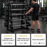 Support de rangement horizontal durable en acier inoxydable pour plaques de poids PK-3033 1410x340x285