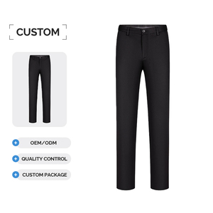 Pantalon décontracté pour homme à taille mi-haute, à séchage rapide, anti-éclaboussures, doux, sans couture, adhésif, droit et plat - Product Image 1