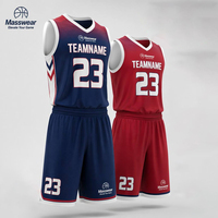 Maillot de basket-ball personnalisé, sublimation, uniforme réversible Elite, ensemble de maillots double face, respirant, anti-transpiration, 100% polyester