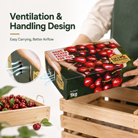 Boîte en carton ondulé pour cerises avec inserts en mousse et aérations - Emballage OEM en matériaux recyclés pour l'expédition de baies délicates et de coffrets cadeaux gastronomiques