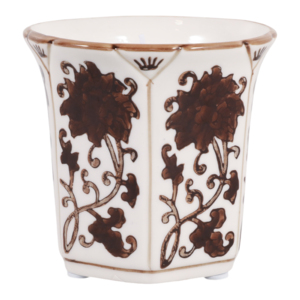 Candela Profumata in Ceramica Floreale, Votiva a Colonna per Decorazione Interna di Soggiorno, Camera da Letto e Bagno - Product Image 1