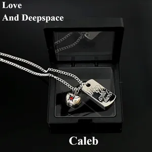 Caleb personalizzato gioco creativo periferico metallo quadrato collana Vintage stile <span class=keywords><strong>amore</strong></span> e spazio profondo cartone animato catena clavicola regalo - Product Image 1